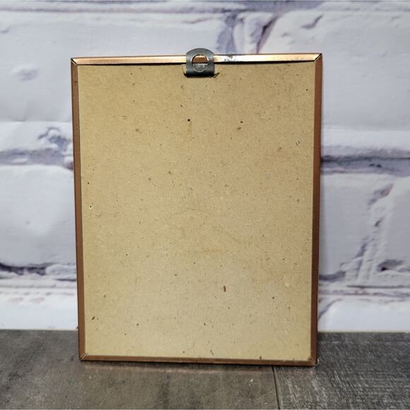 VTG Convex Glass Reverse Painting, Man in Chair with Cat, 4x5 - Picture 3 of 6